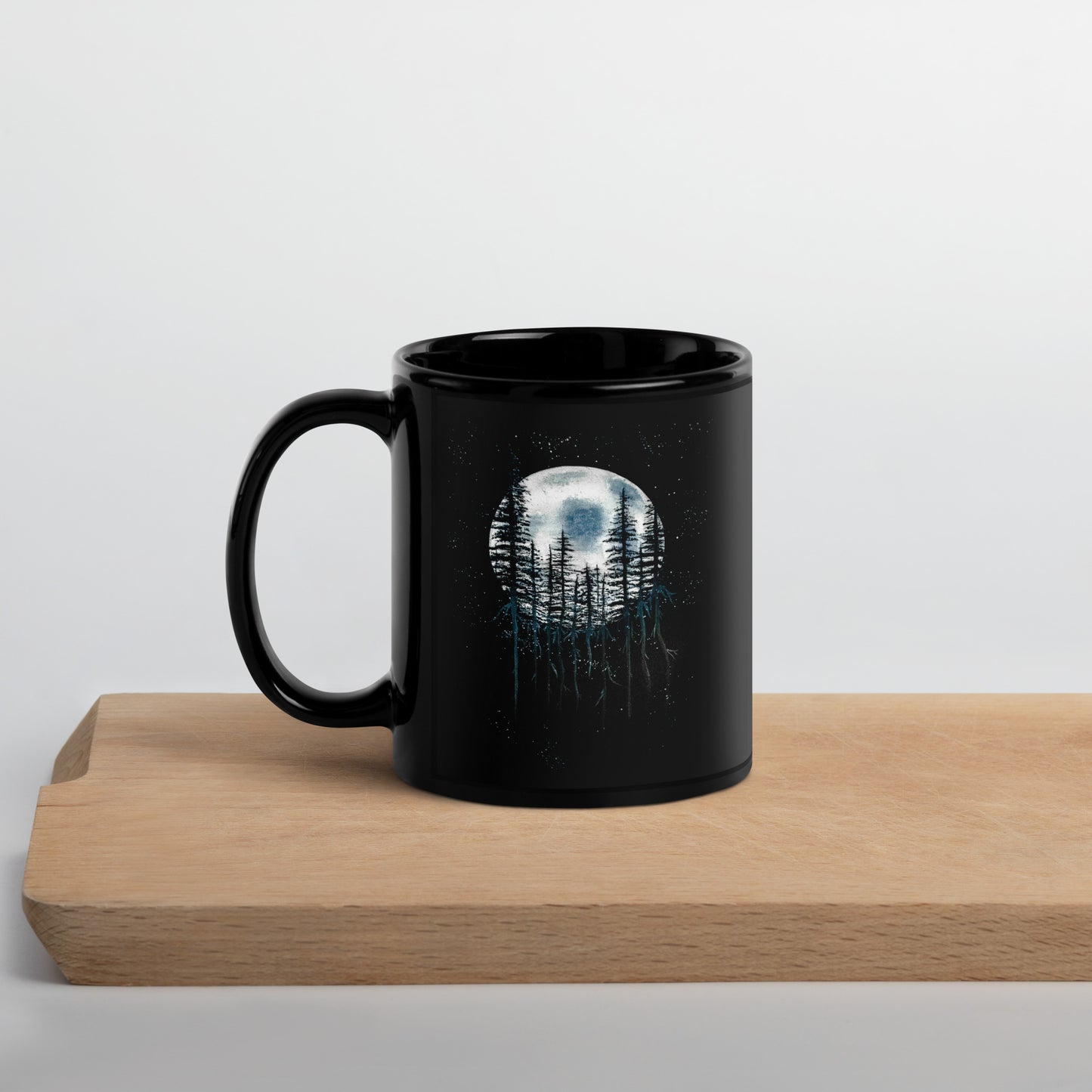 "Roots" - Moon Black Glossy Mug