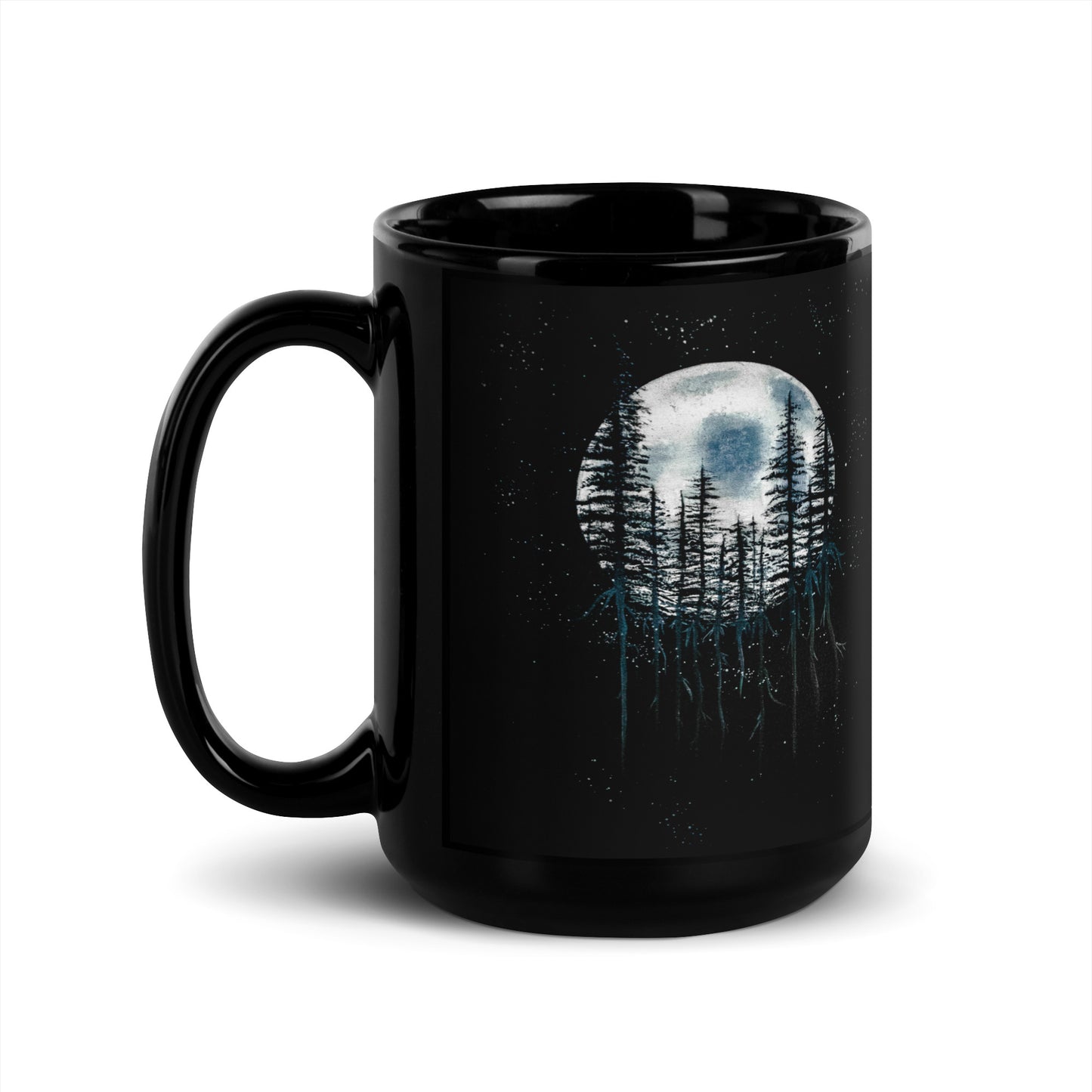 "Roots" - Moon Black Glossy Mug