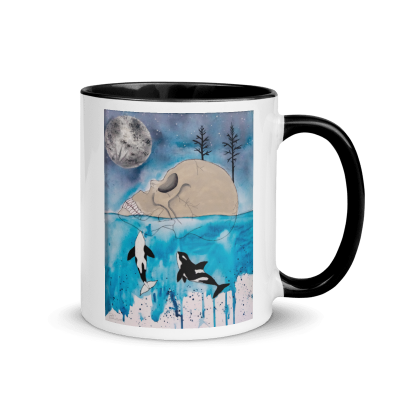 "Midnight Swim" Orca mug