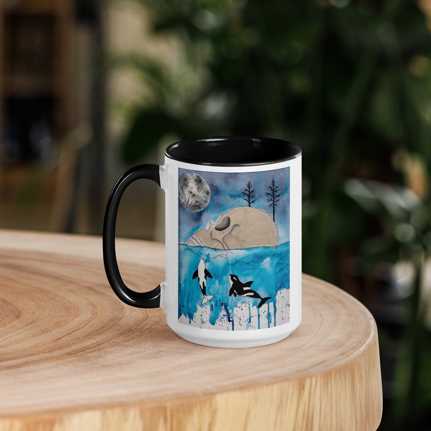 "Midnight Swim" Orca mug