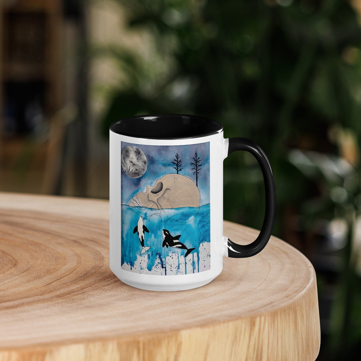 "Midnight Swim" Orca mug